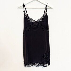 Victoria’s Secret Women's Lace Satin Slip Dress VS Sleep in Black Size Medium